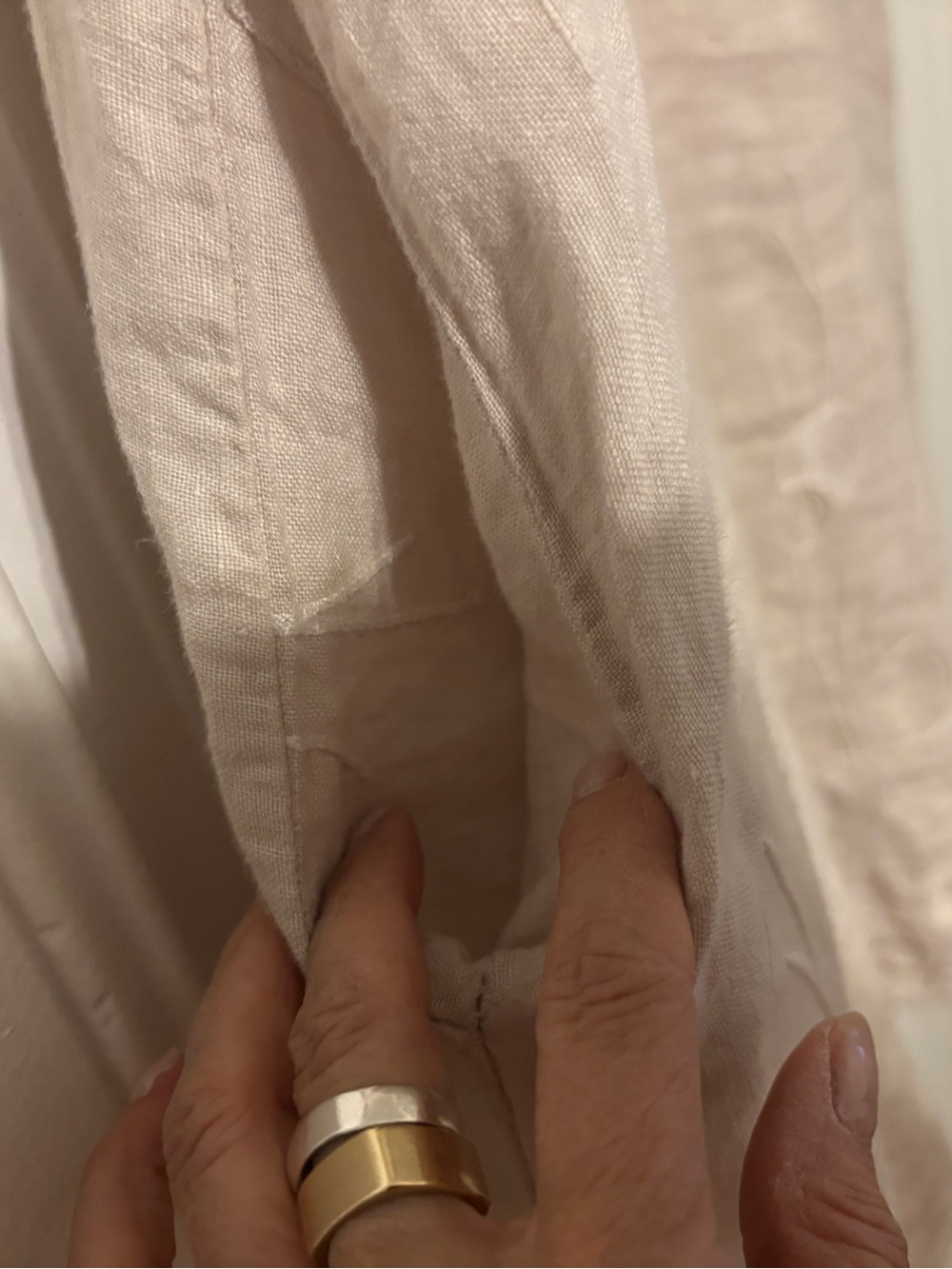 100% Italian linen sleeveless neutral cream shift dress Terzo 
Mellennio Sz Sm - Picture 8 of 9